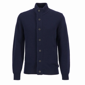 Barbour Essential Patch Zip Through Knitted Jumper Navy mens sweaters cheap
