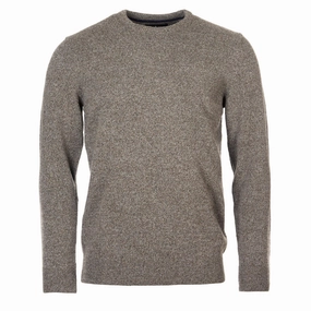 Barbour Essential Tisbury Crew Neck Jumper Fog mens sweaters cheap
