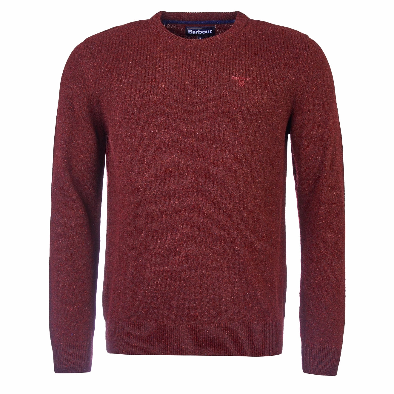 Barbour Essential Tisbury Crew Neck Sweater Ruby mens sweaters cheap