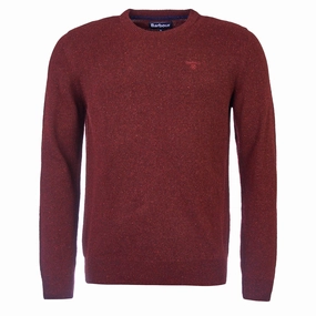 Barbour Essential Tisbury Crew Neck Sweater Ruby mens sweaters cheap