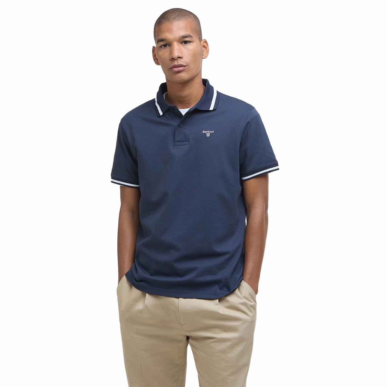 Barbour Ferrybridge Lightweight Tailored Fit Polo Shirt Navy