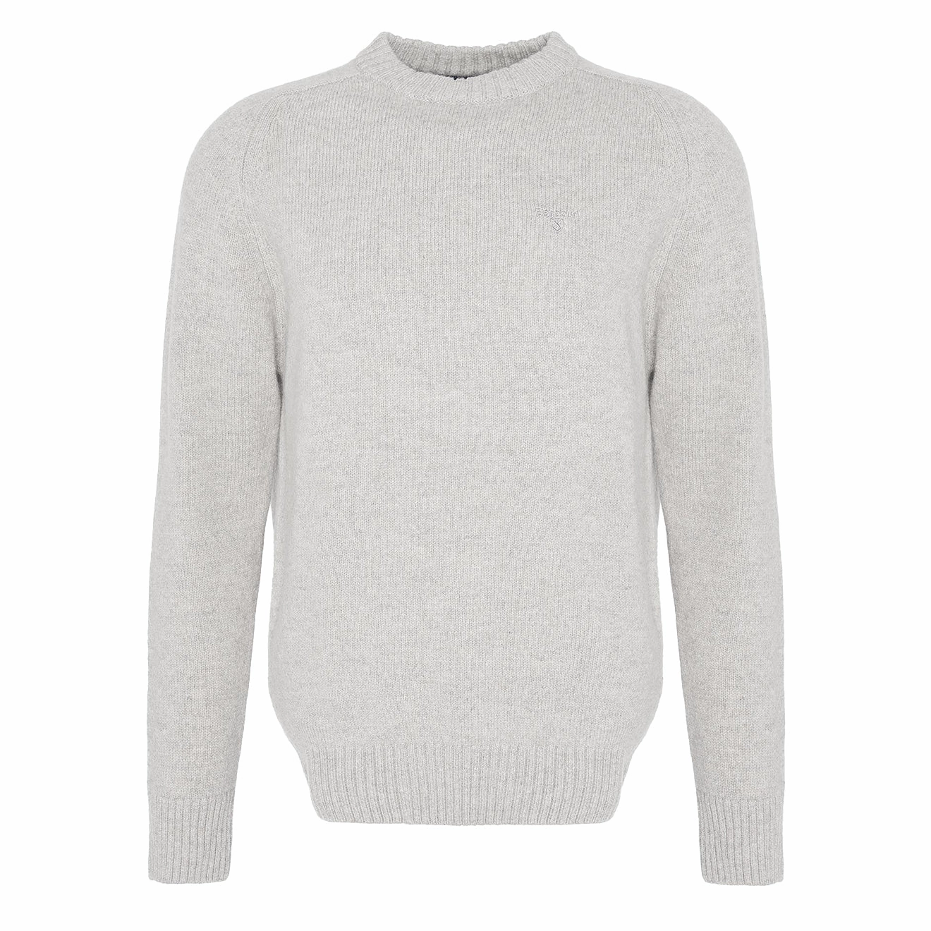 Barbour Grangetown Merino Crew Neck Sweater Light Grey mens sweaters cheap