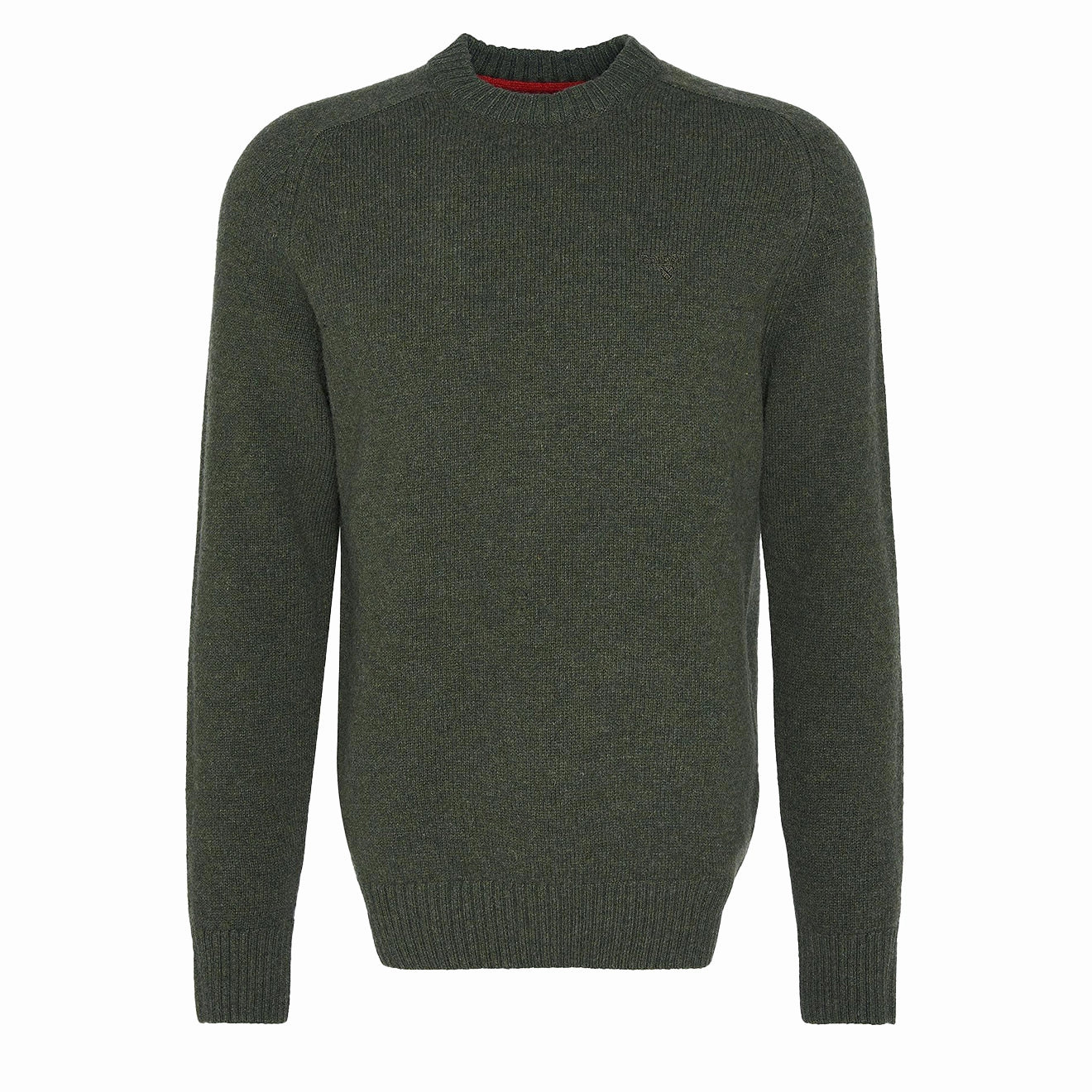 Barbour Grangetown Merino Crew Neck Sweater Mid Olive mens sweaters cheap