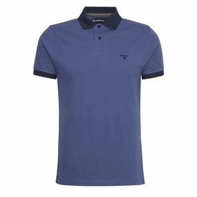 Barbour Lynmouth Tipped Tailored Fit Polo Shirt Oceana mens t-shirts outlet