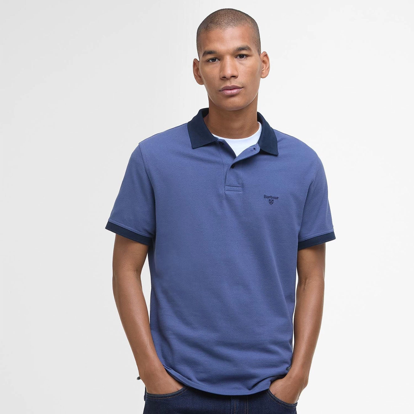 Barbour Lynmouth Tipped Tailored Fit Polo Shirt Oceana