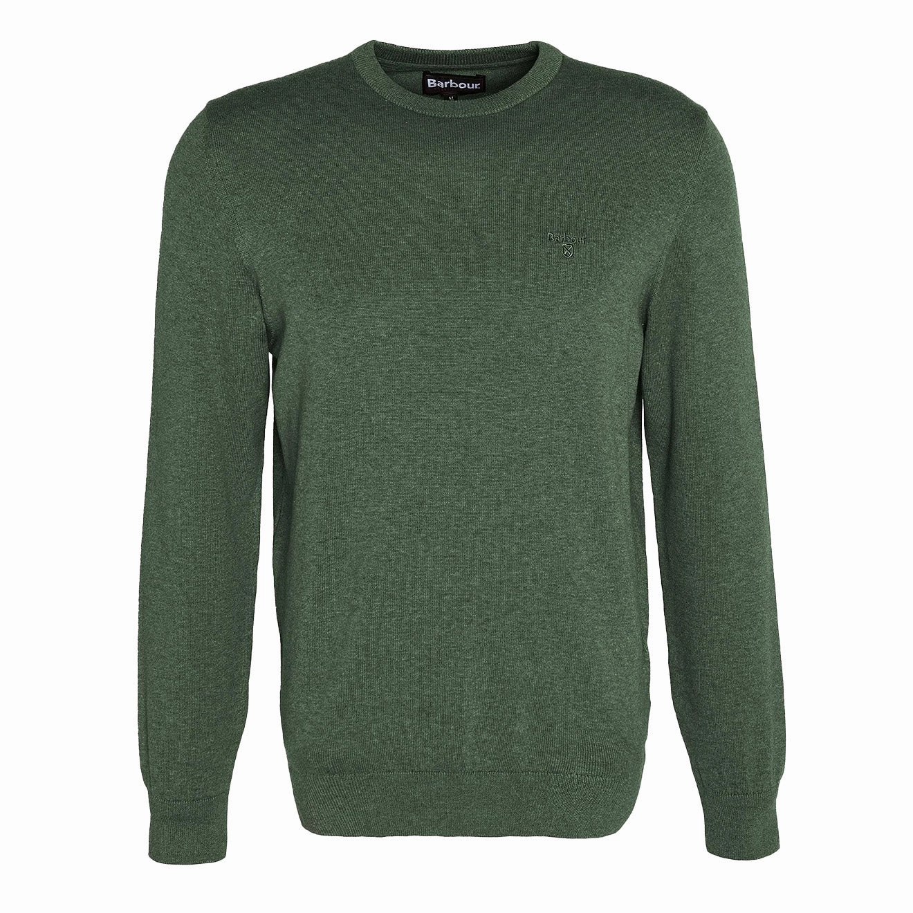 Barbour Pima Cotton Crew Neck Knit Rifle Green mens sweaters cheap