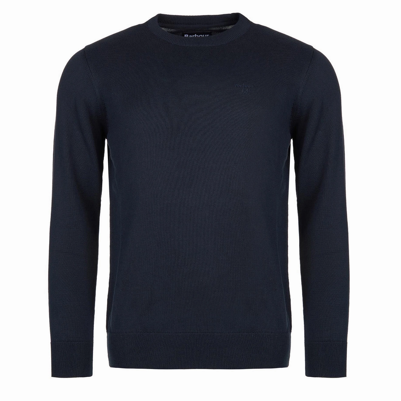 Barbour Pima Cotton Crew Neck Navy mens sweaters cheap
