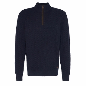 Barbour Ramsden Half Zip Knitted Jumper Navy mens sweaters cheap