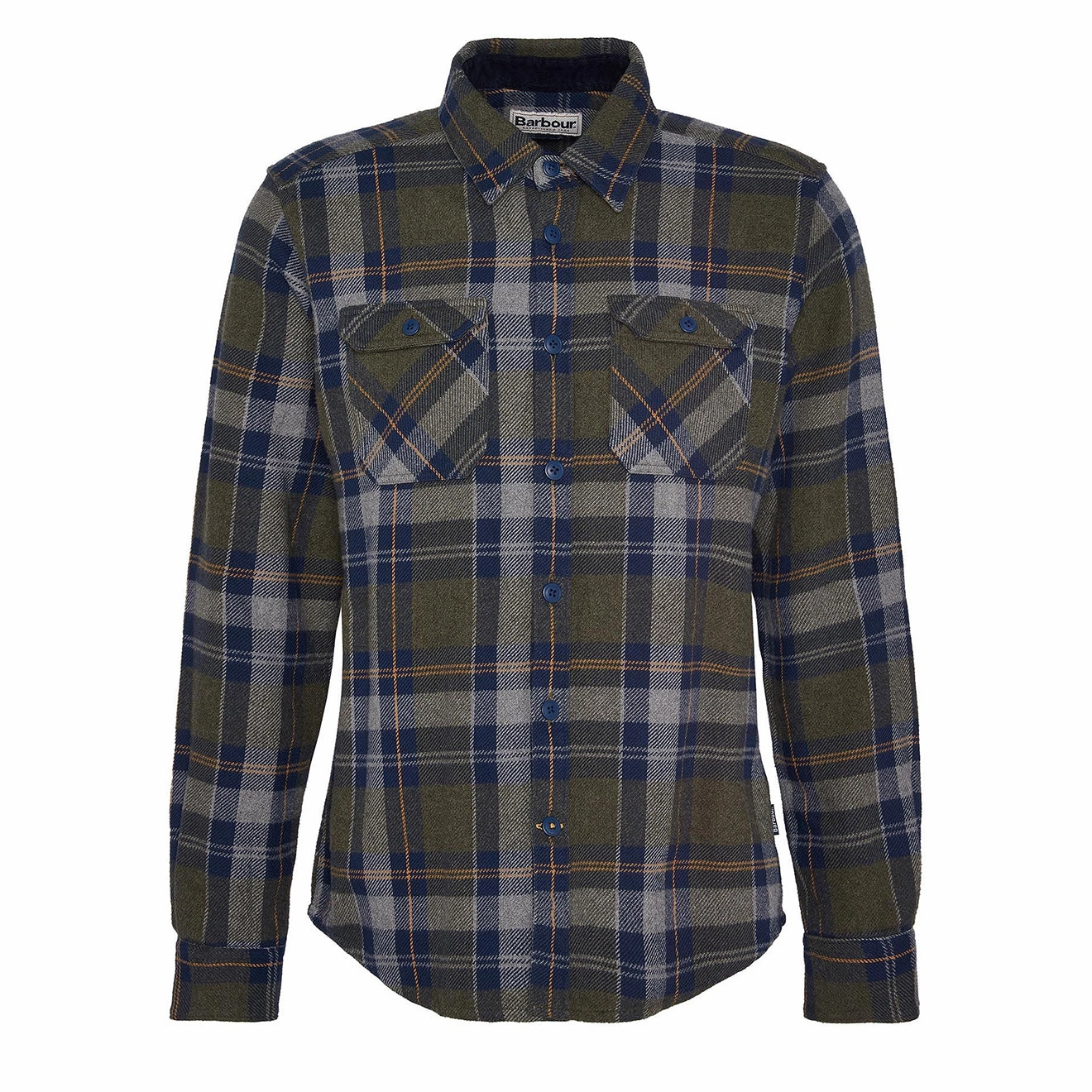 Barbour Snowcap Tailored Checked Shirt Olive Marl mens tank tops best deals