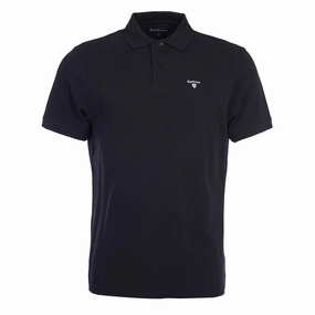 Barbour Sports Polo Shirt Black mens t-shirts outlet