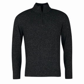 Barbour Tisbury Half Zip Sweater Black mens sweaters cheap