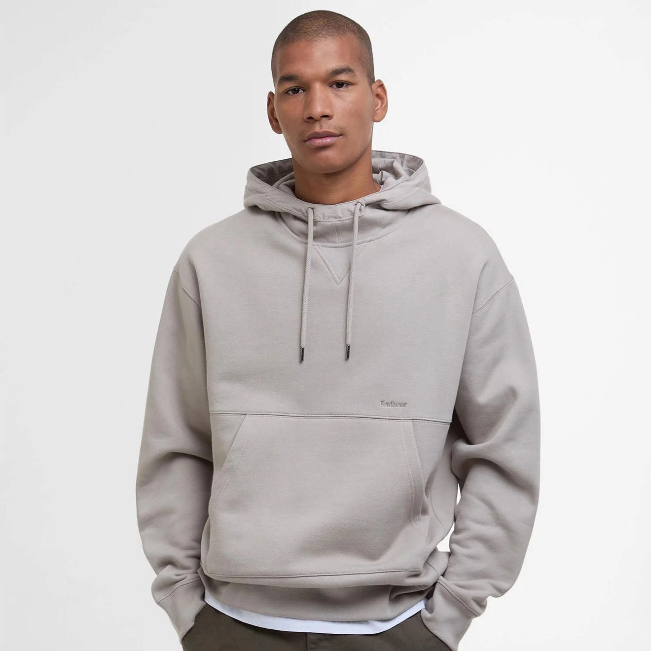 Barbour Yalding Hooded Sweatshirt Concrete