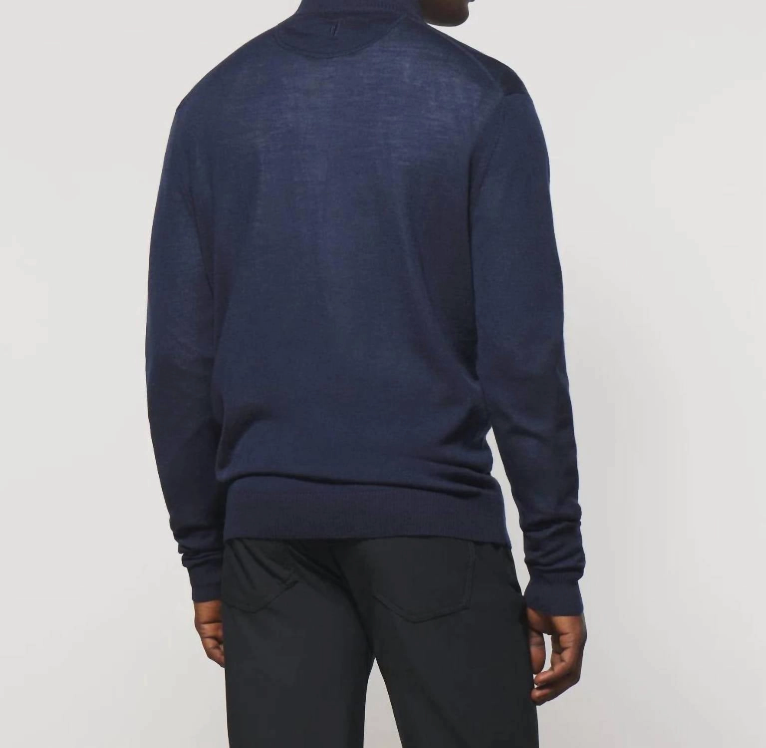 Baron Wool Blend 1/4 Zip Pullover Sweater In Twilight
