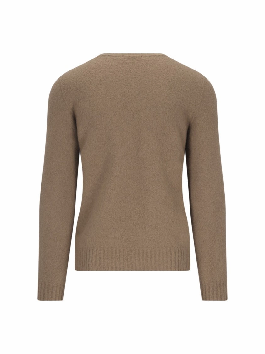 Basic Sweater In Brown Wool Light Shade