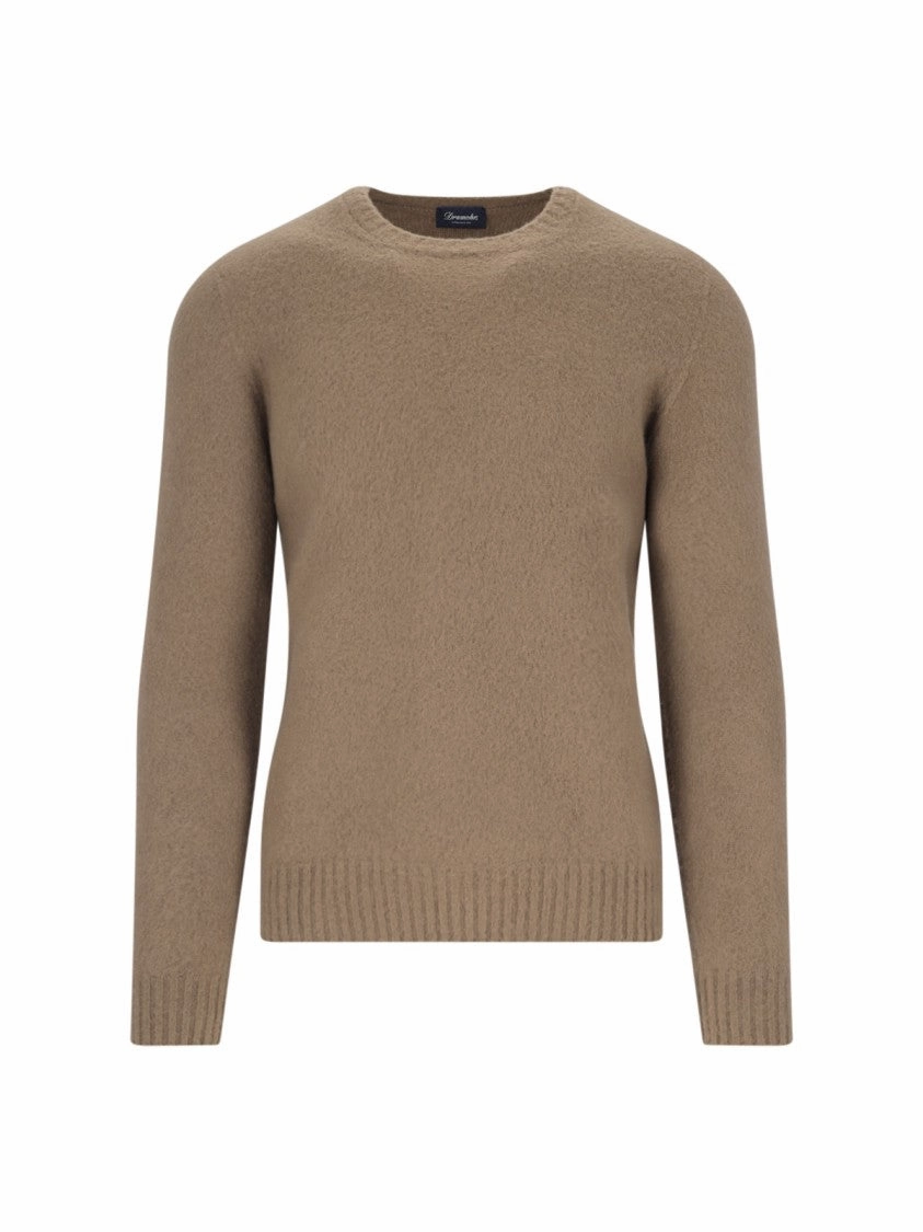Basic Sweater In Brown Wool Light Shade