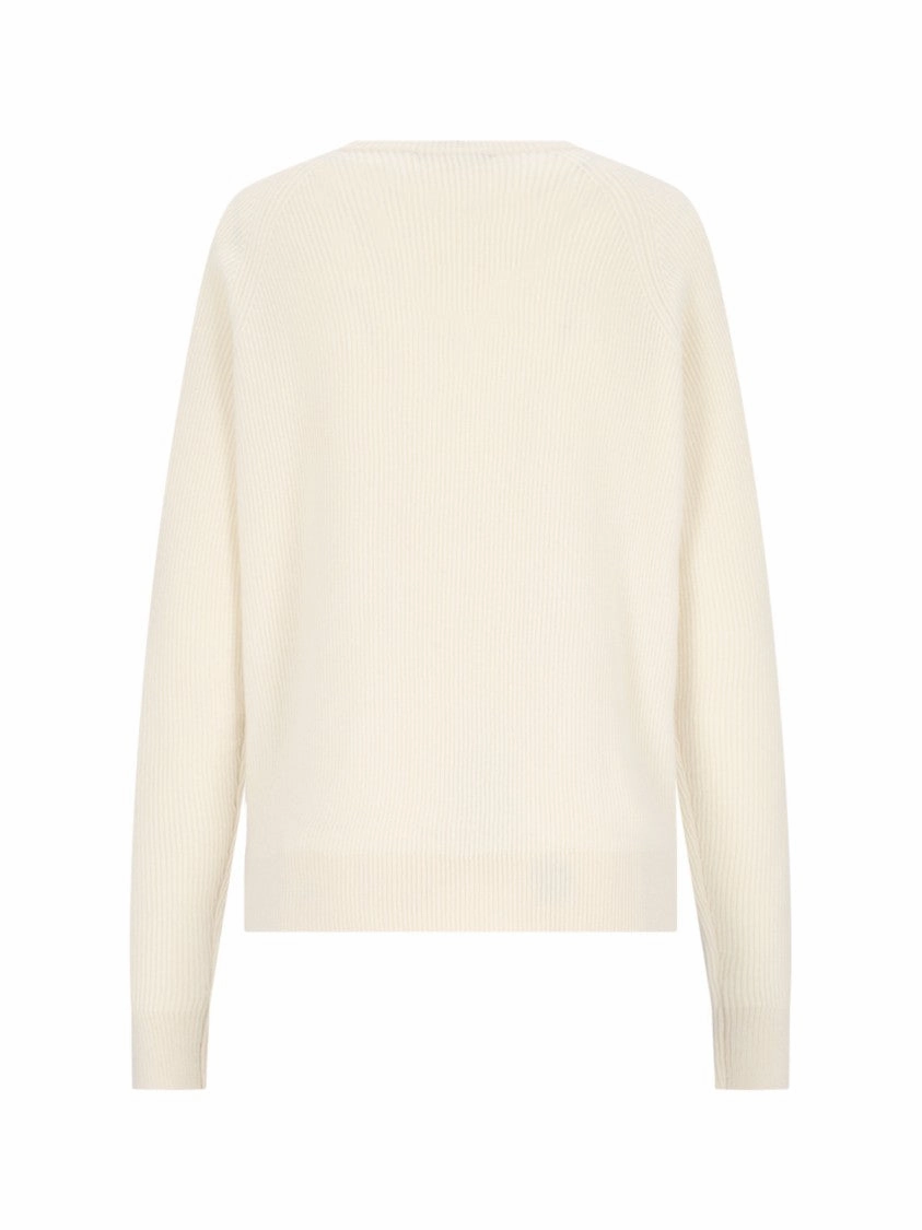 Basic Sweater In Cream Cashmere