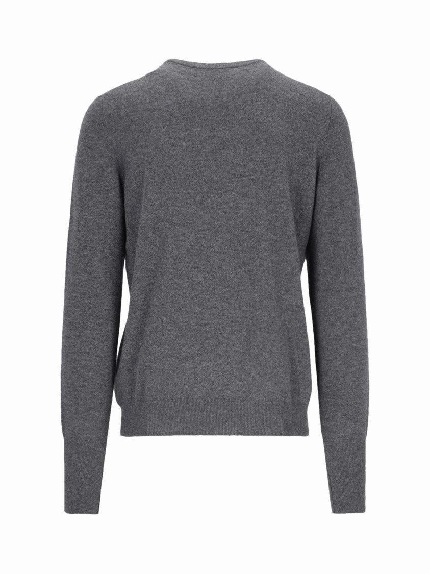 Basic Sweater In Gray Cashmere