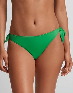 Beach Club Solids Side Tie Scoop Hipster Bikini Pant - Palm Green Swim Womens - beachwear discount