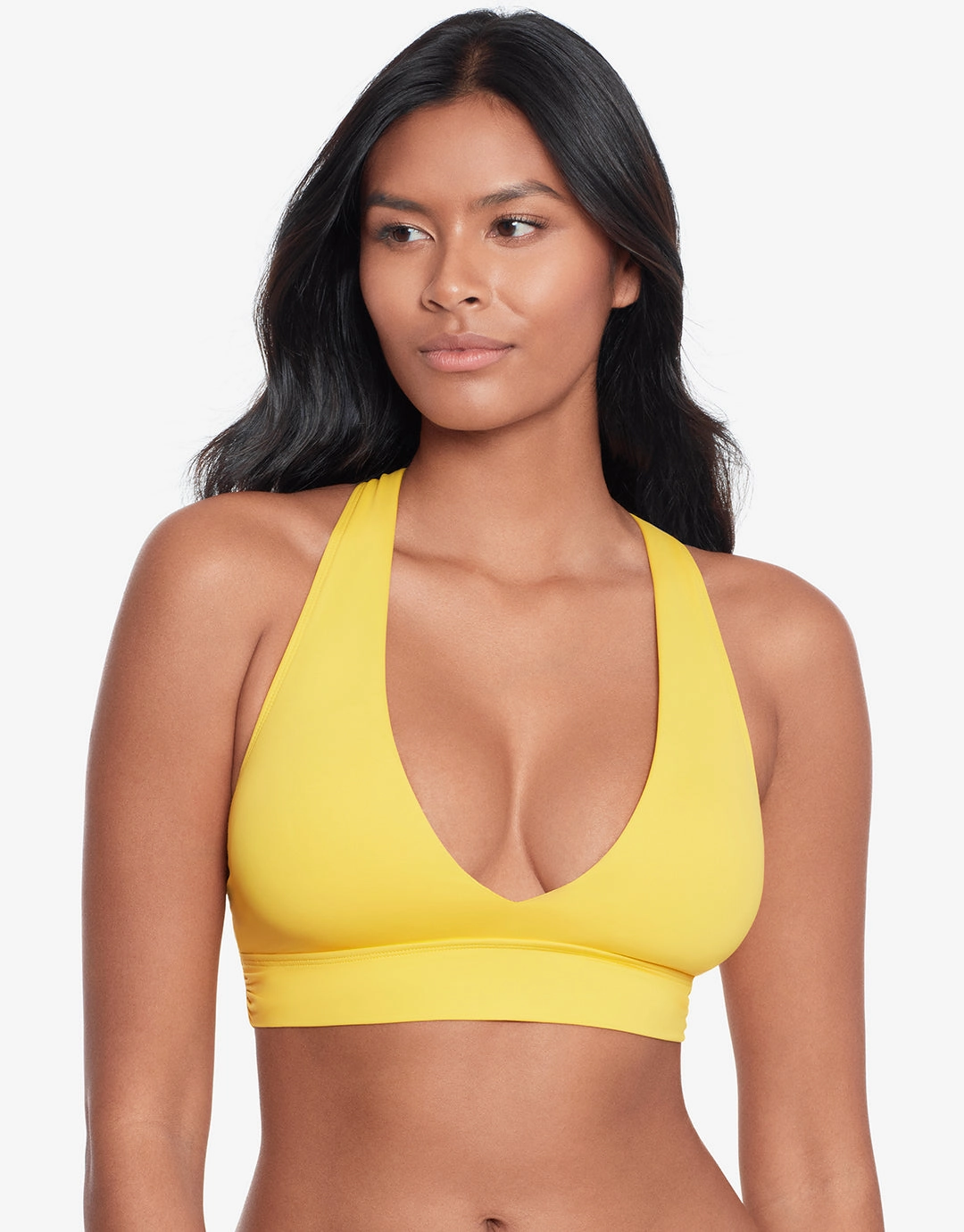 Beach Club Solids Twist X Back Bikini Top - Yellow Swim Womens - sport swimwear clearance