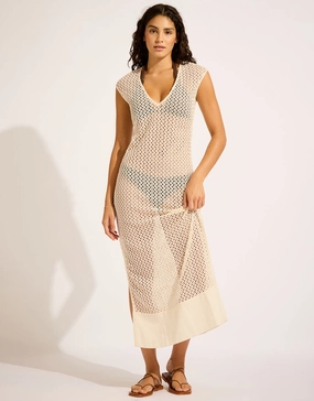 Beach Edit Maxi Tank Dress - Ecru Swim Womens - bikinis clearance