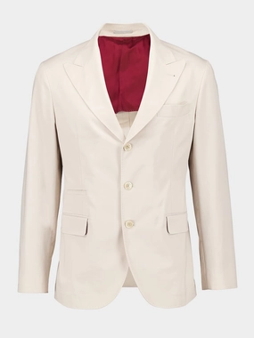 Beige Cotton and Cashmere Blazer Suits Mens - men's suits outlet