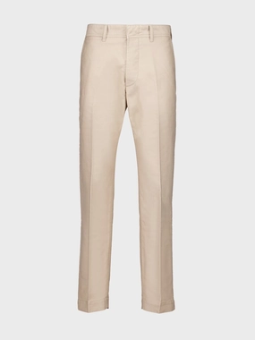 Beige Cotton Satin Chino Trousers Suits Mens - men's suits outlet