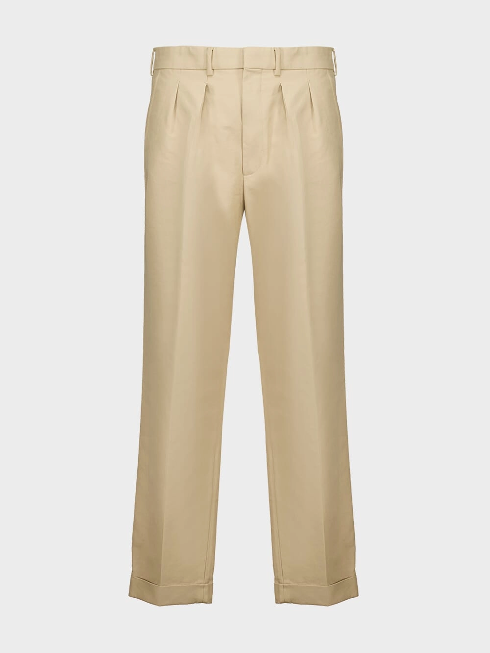 Beige Cotton Satin Semi-Sartorial Trousers Suits Mens - men's suits outlet