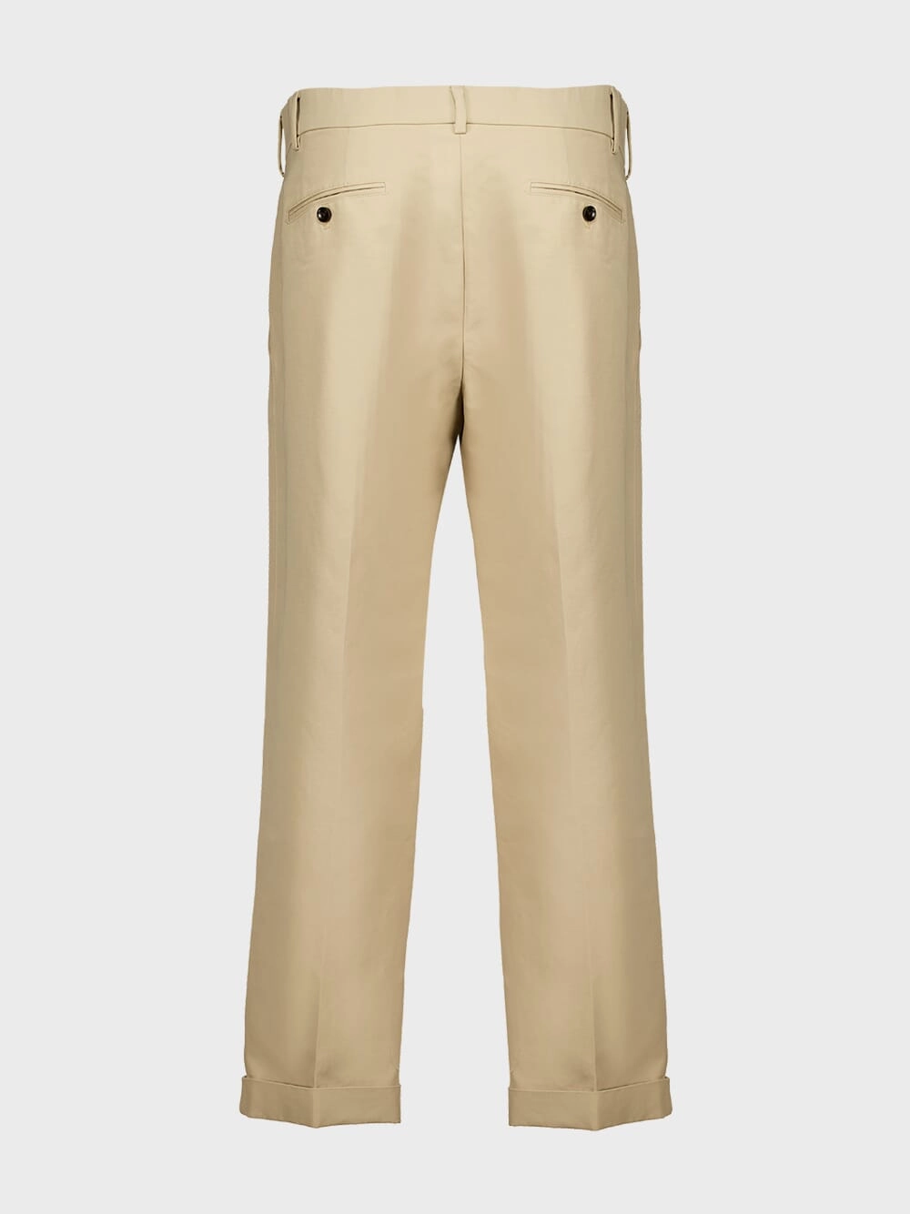 Beige Cotton Satin Semi-Sartorial Trousers