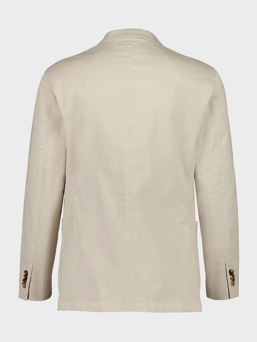 Beige Cotton Suit with Blazer and Trousers