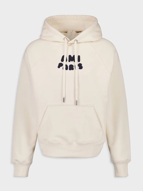 Beige Cotton Sweatshirt with Knitted Patch Tops Mens - thermal tops