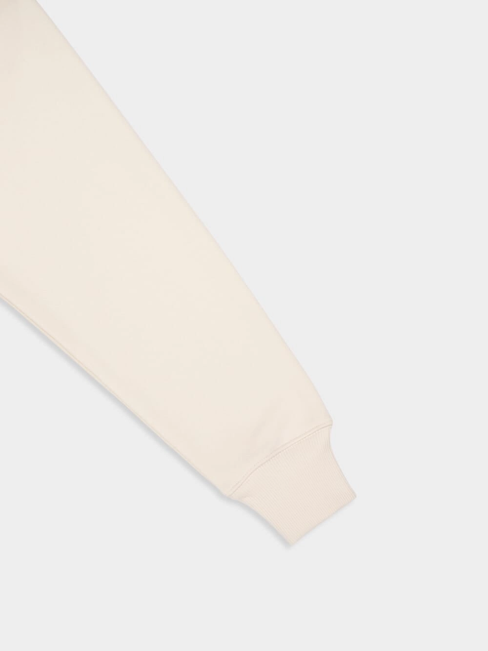 Beige Cotton Sweatshirt with Knitted Patch