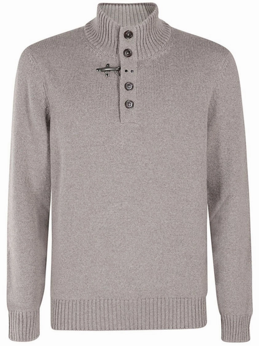 Beige High Neck Sweater