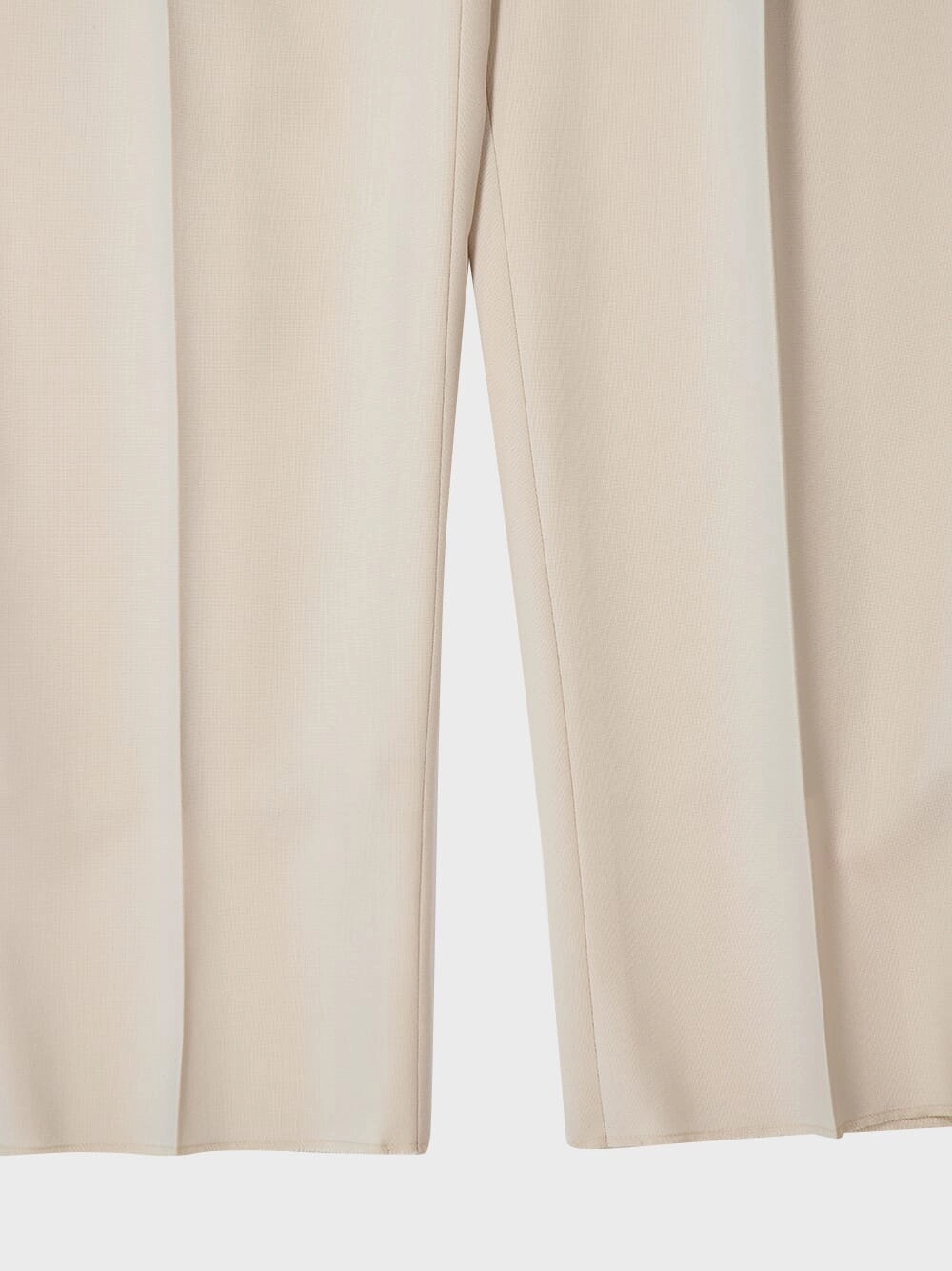 Beige High-Waisted Wool Trousers