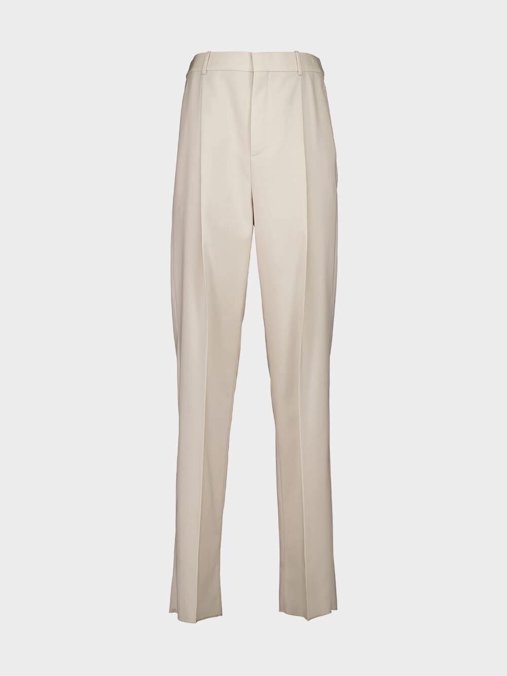 Beige High-Waisted Wool Trousers Suits Mens - men's suits outlet