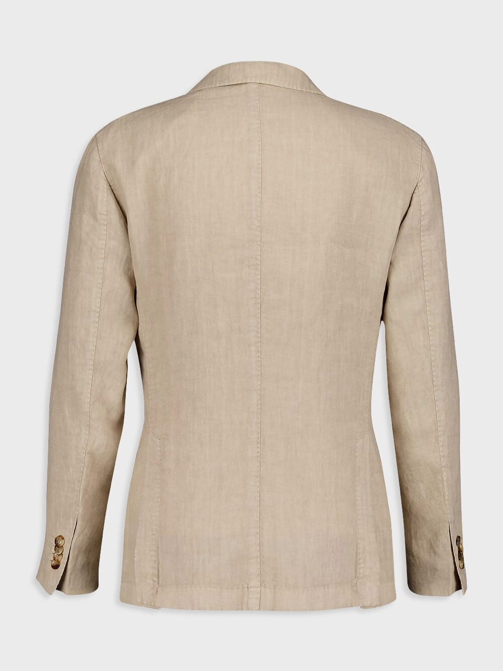 Beige Linen Notch-Lapel Jacket