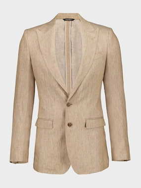 Beige Linen Taormina Jacket Suits Mens - men's suits outlet