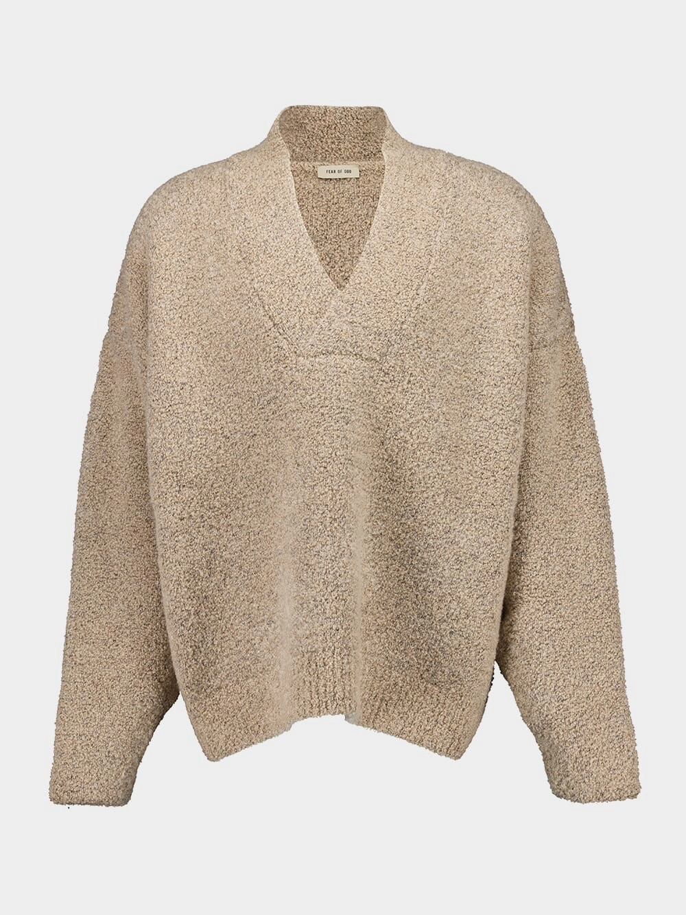 Beige Wool Mohair V-Neck Sweater Knitwear Mens - men's sweaters sale