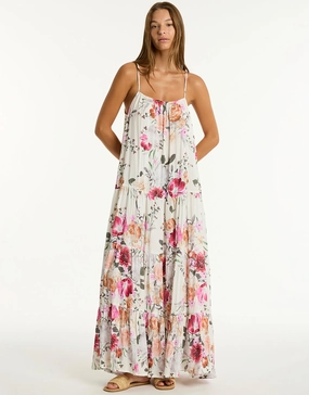 Belle Tiered Maxi Sundress - Coconut Swim Womens - bikinis clearance