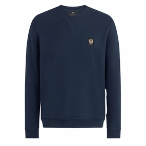 Belstaff Cotton Fleece Sweatshirt Dark Ink mens long sleeves cheap