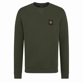Belstaff Cotton Fleece Sweatshirt Tile Green mens long sleeves cheap