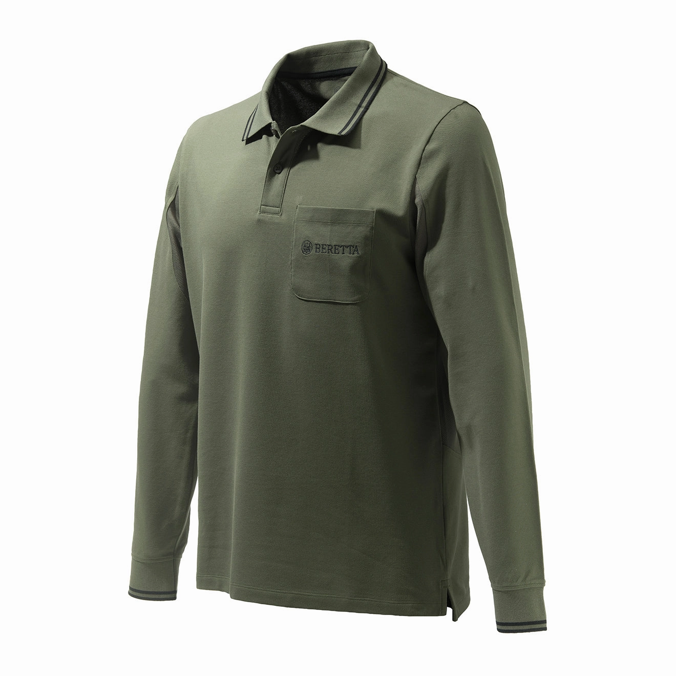 Beretta Airmesh L/S Polo Shirt Green mens t-shirts outlet
