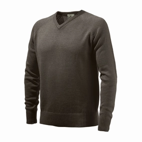Beretta Classic V-Neck Sweater Brown mens sweaters cheap