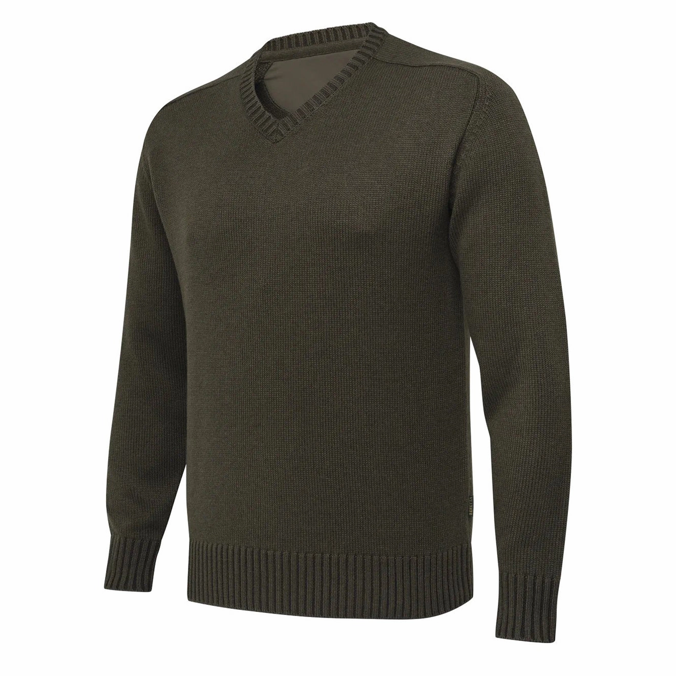Beretta Kent V-Neck Tech Sweater Brown Bark / Moss mens sweaters cheap