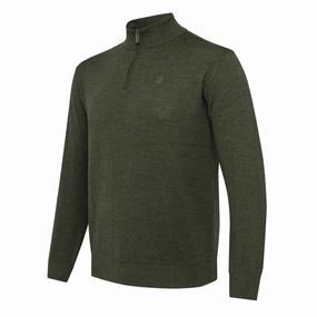 Beretta Merino Half Zip Sweater Green Moss mens sweaters cheap