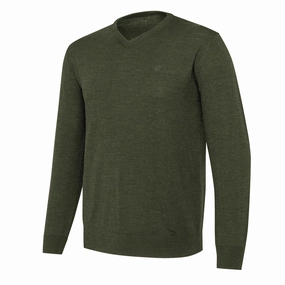 Beretta Merino V-Neck Sweater Green Moss mens sweaters cheap