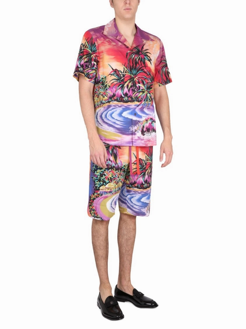 Bermuda Shorts With Hawaii Print