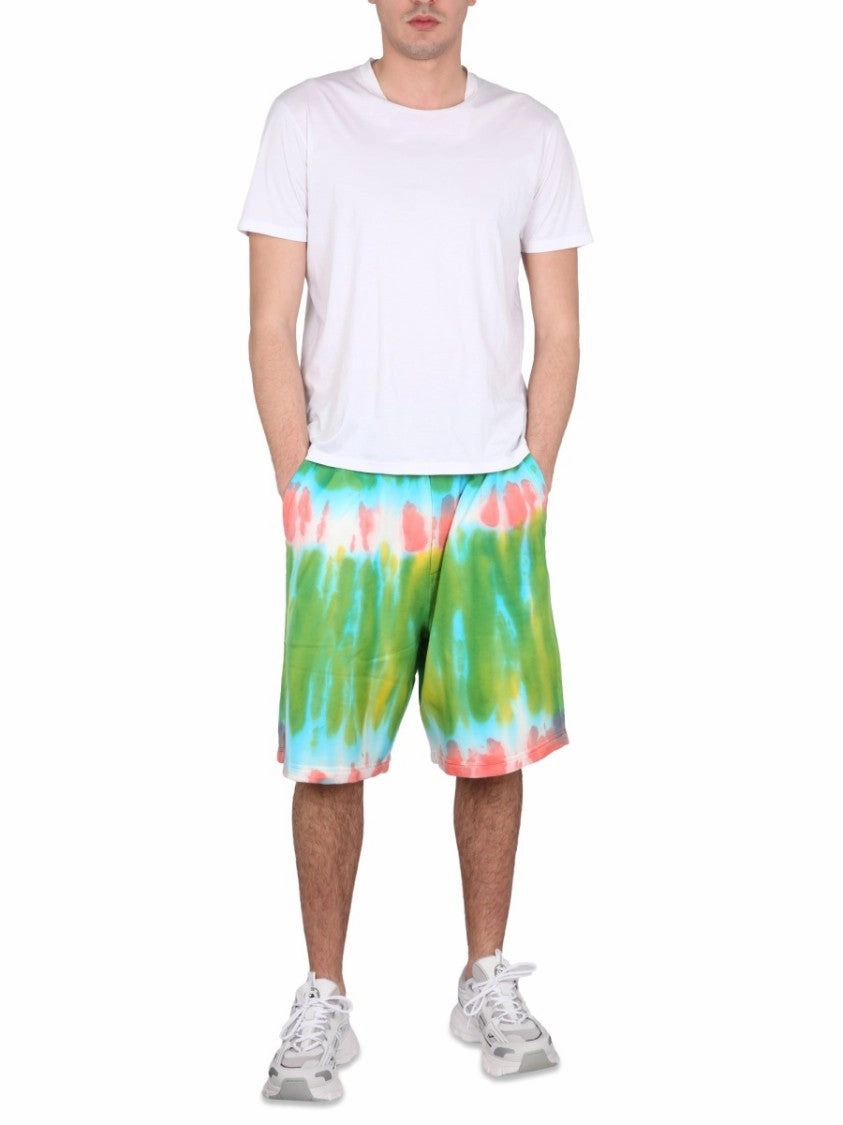 Bermuda Shorts With Vibrant Tie-Dye Pattern