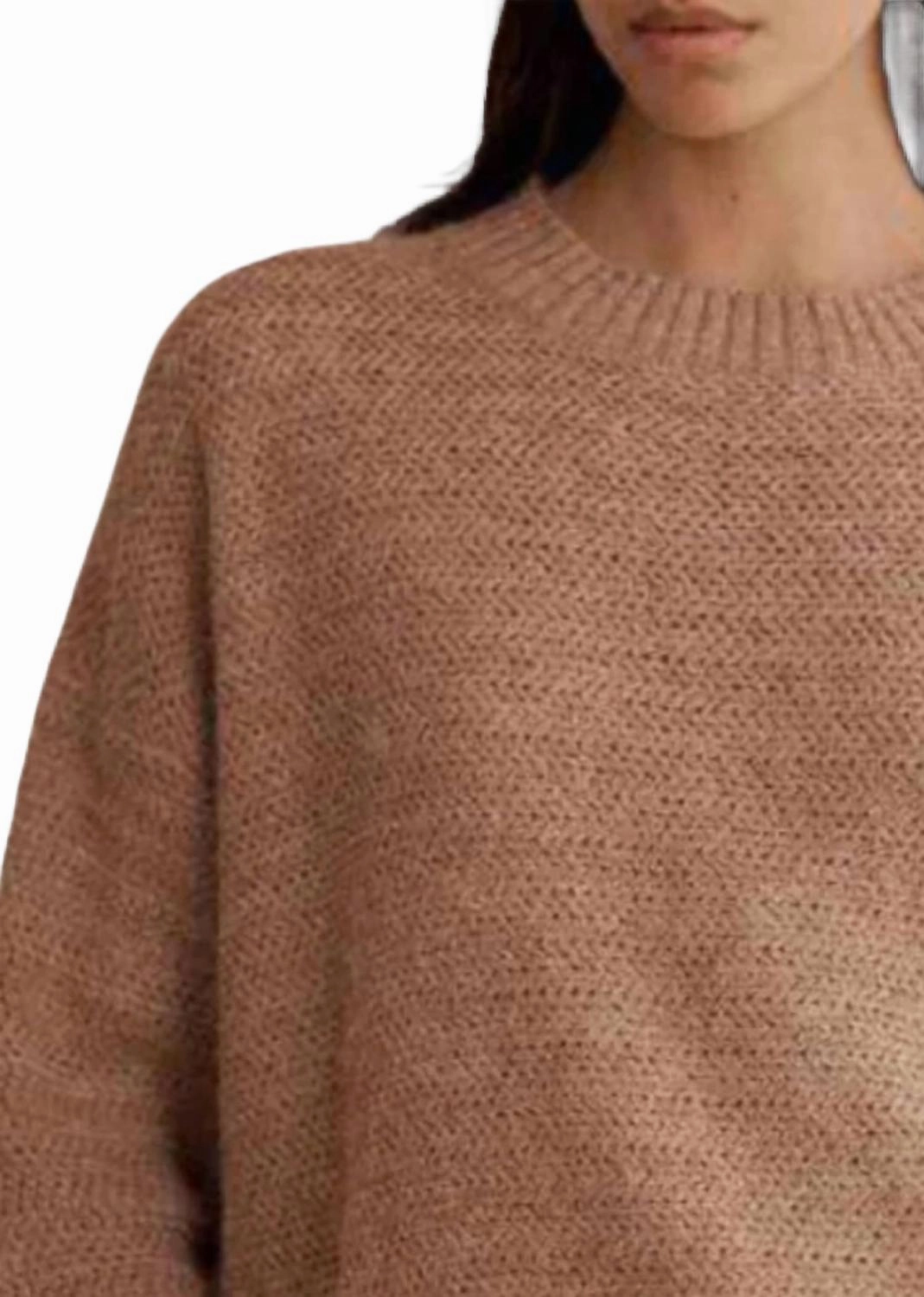 Bethany Textured Sweater In Mocha