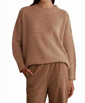 Bethany Textured Sweater In Mocha Tops Womens - peplum tops outlet