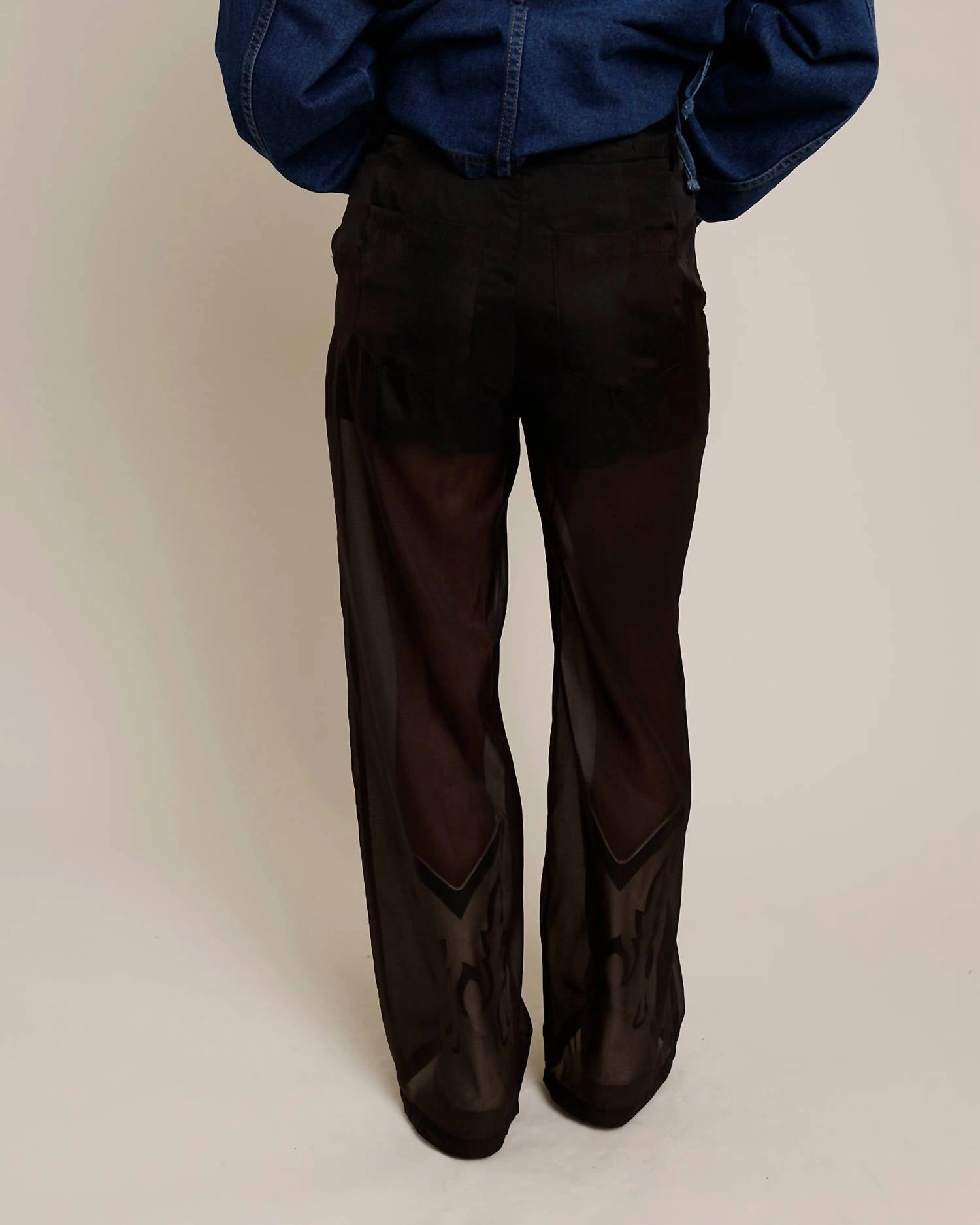 Better Walk The Line Organza Pants In Black